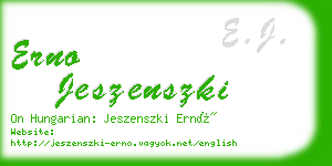 erno jeszenszki business card